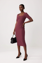 Plum Sleeveless Midi Woven Dress