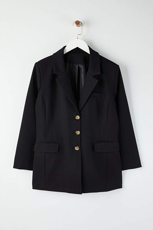 Black Plus Size Woven Jacket