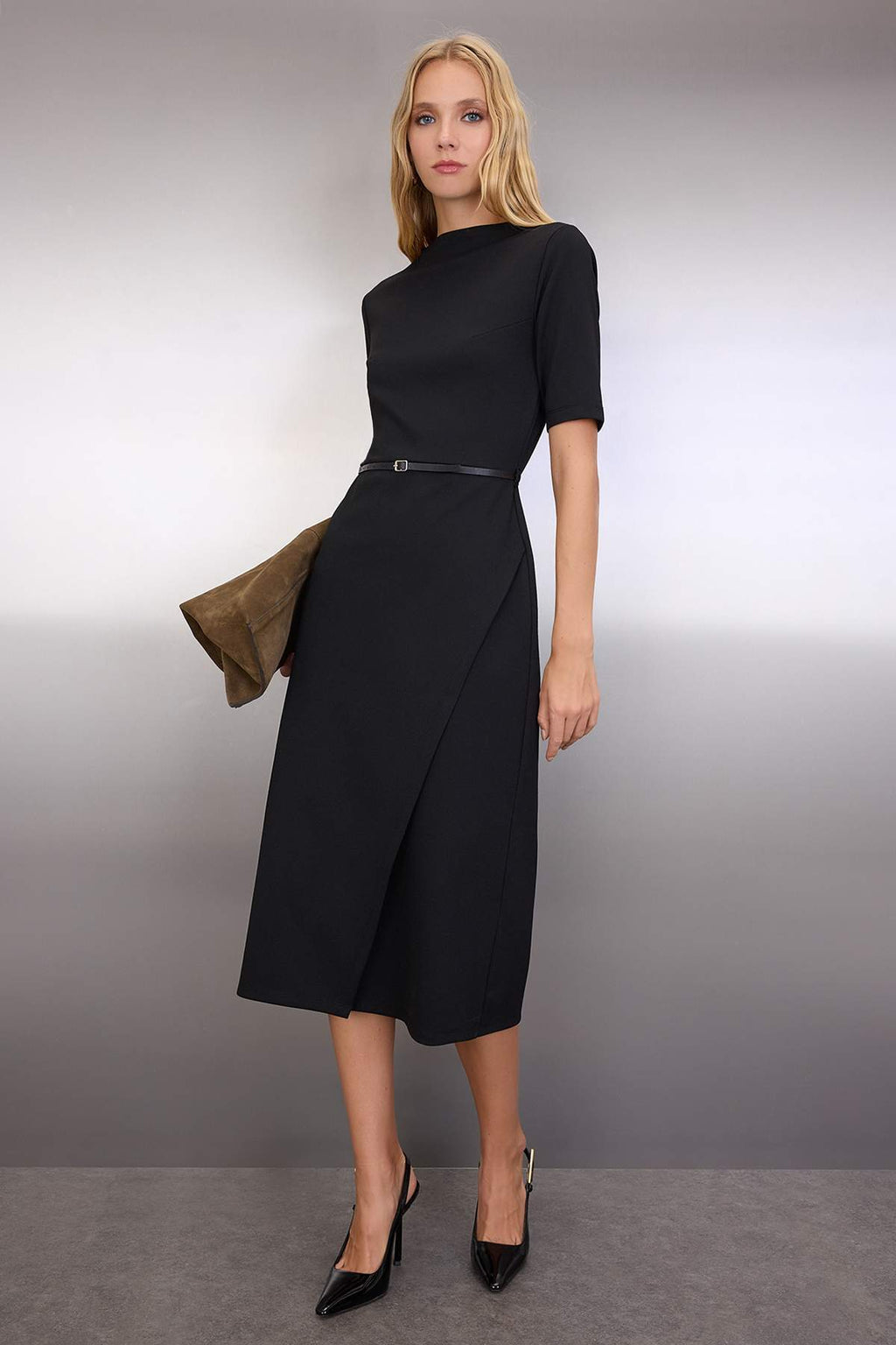 The Wrap Belt Midi Dress