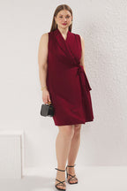 Burgundy Wrap Woven Dress