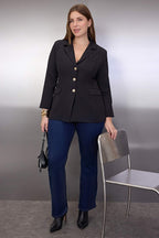 Black Plus Size Woven Jacket
