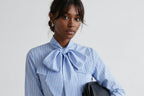 Striped Shawl Collar Detail Regular Fit Shirt