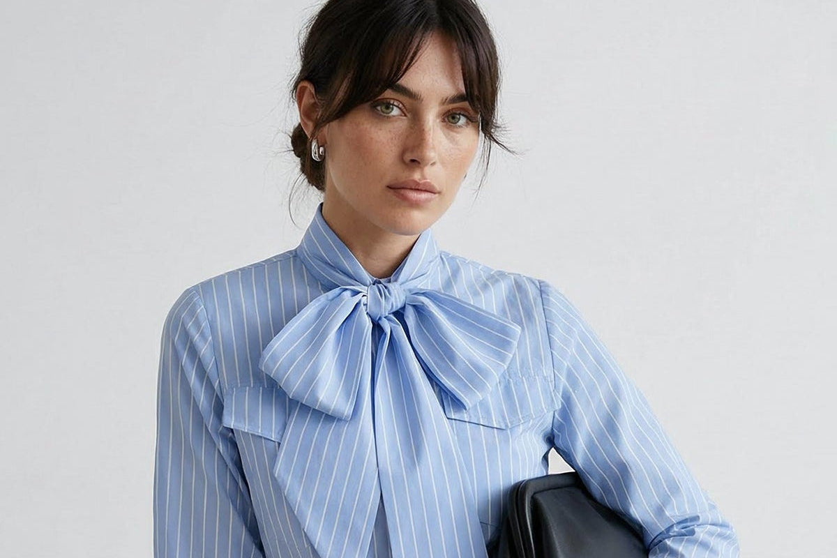 Striped Shawl Collar Detail Regular Fit Shirt