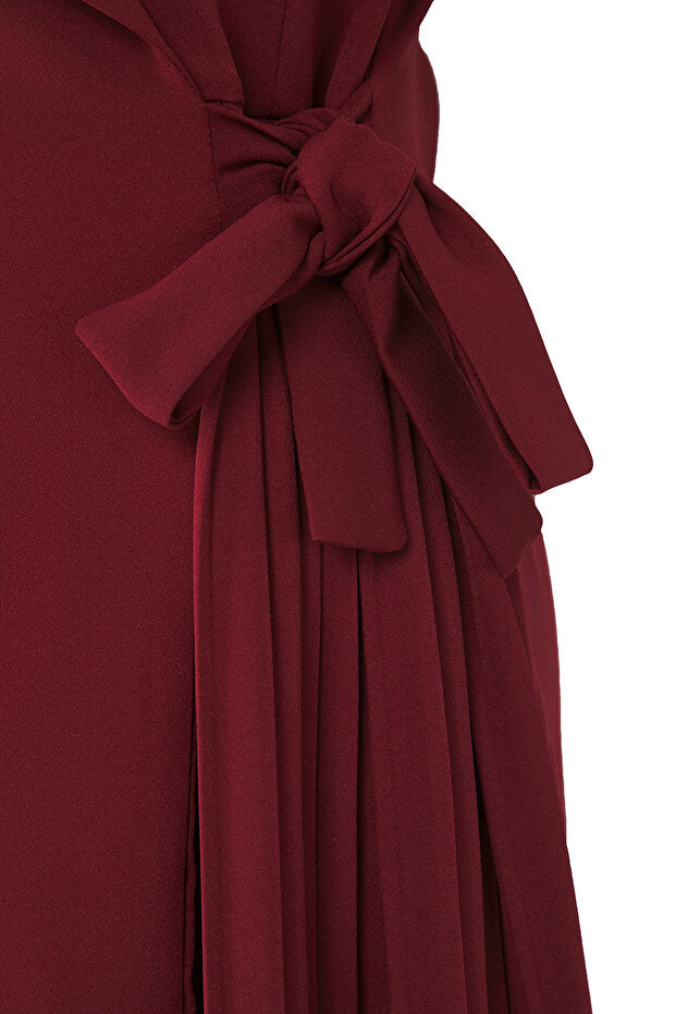 Burgundy Wrap Woven Dress