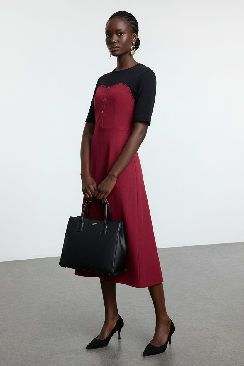 Color Block Midi Dress