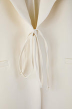 Off-white, tie-and-collar detailed woven jacket