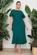 Dark Green Plus Size Office Dress