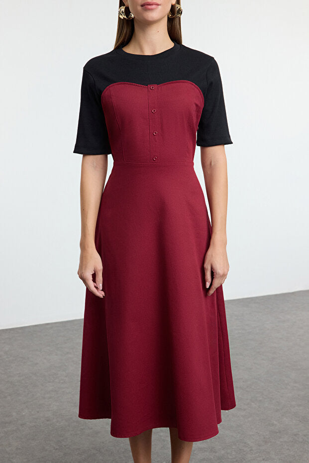 Color Block Midi Dress