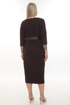 Belted Midi Dress with Zipper Detail