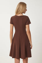 Brown Godeli Mini Woven Dress