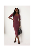 Plum Sleeveless Midi Woven Dress