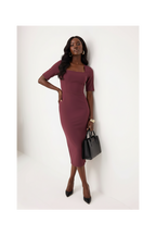 Plum Sleeveless Midi Woven Dress