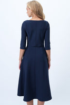 Double Pocket Midi Length Flared Dress