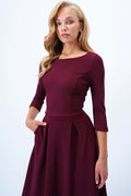 Double Pocket Midi Length Flared Dress