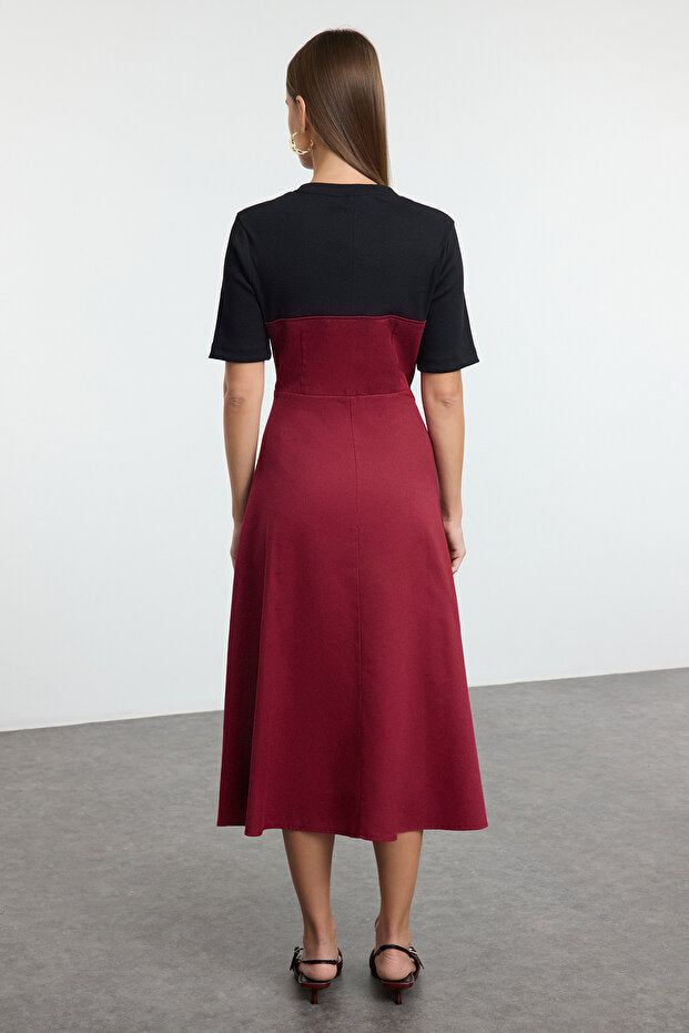 Color Block Midi Dress