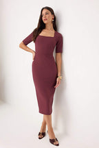 Plum Sleeveless Midi Woven Dress