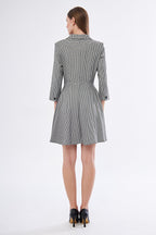 Houndstooth Double-Breasted Blazer Dress