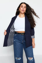Navy Striped-Lining Blazer