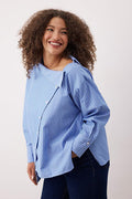 Blue Striped Oversized Shirt Only