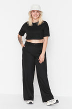 Black Wide-Leg Trousers