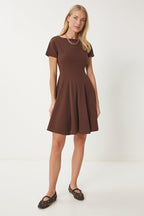 Brown Godeli Mini Woven Dress