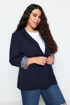 Navy Striped-Lining Blazer