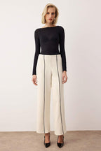 Contrast Piping Tailored Suit