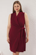 Burgundy Wrap Woven Dress