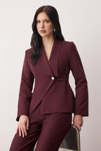 Plum Double-Breasted Blazer Set