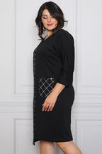 Striped Detail Plain Dress