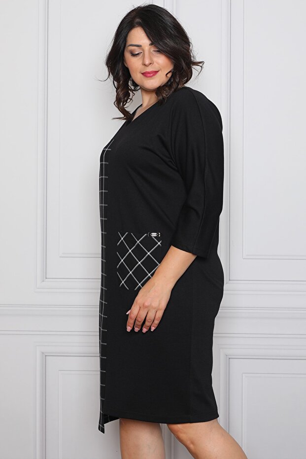 Striped Detail Plain Dress