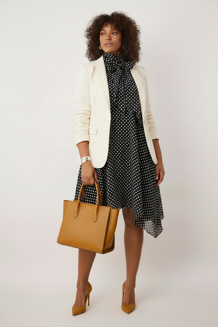 Black Polka Dot Halter Neck Dress