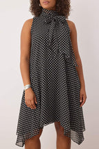 Black Polka Dot Halter Neck Dress