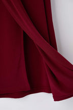 Burgundy Bodycon Midi Dress with Accessory Details