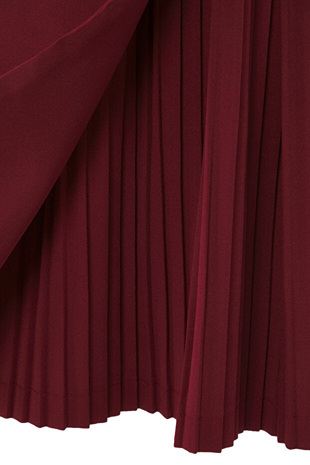 Burgundy Wrap Woven Dress