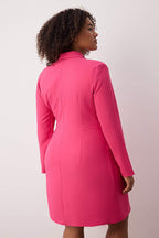 Fuchsia Straight Wrap Dress