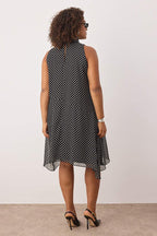 Black Polka Dot Halter Neck Dress