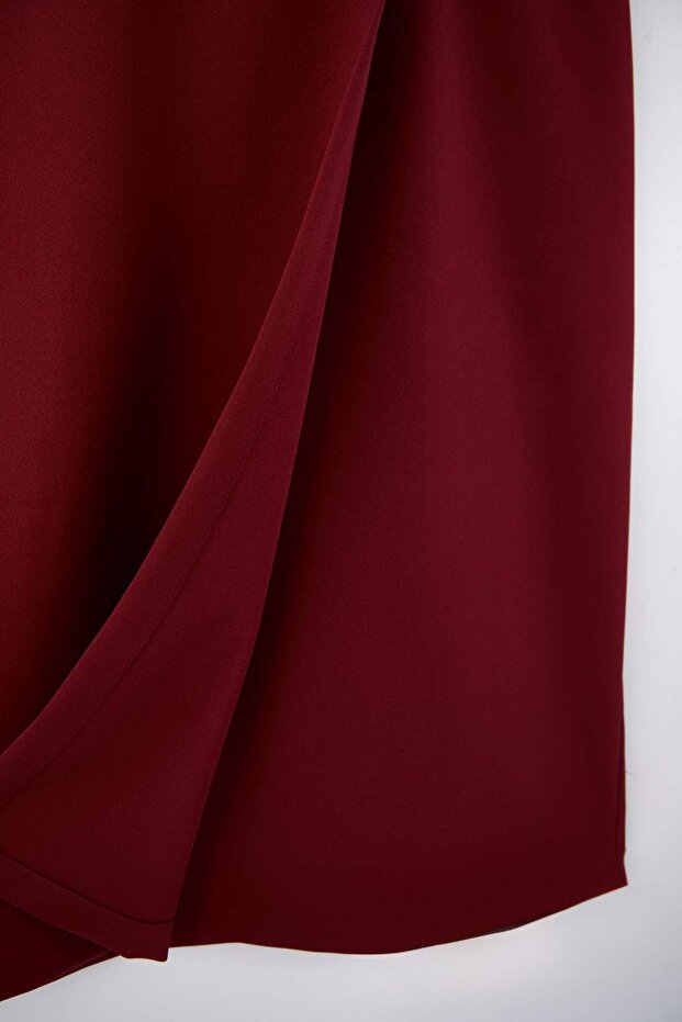 Burgundy Sleeveless Woven Midi Dress