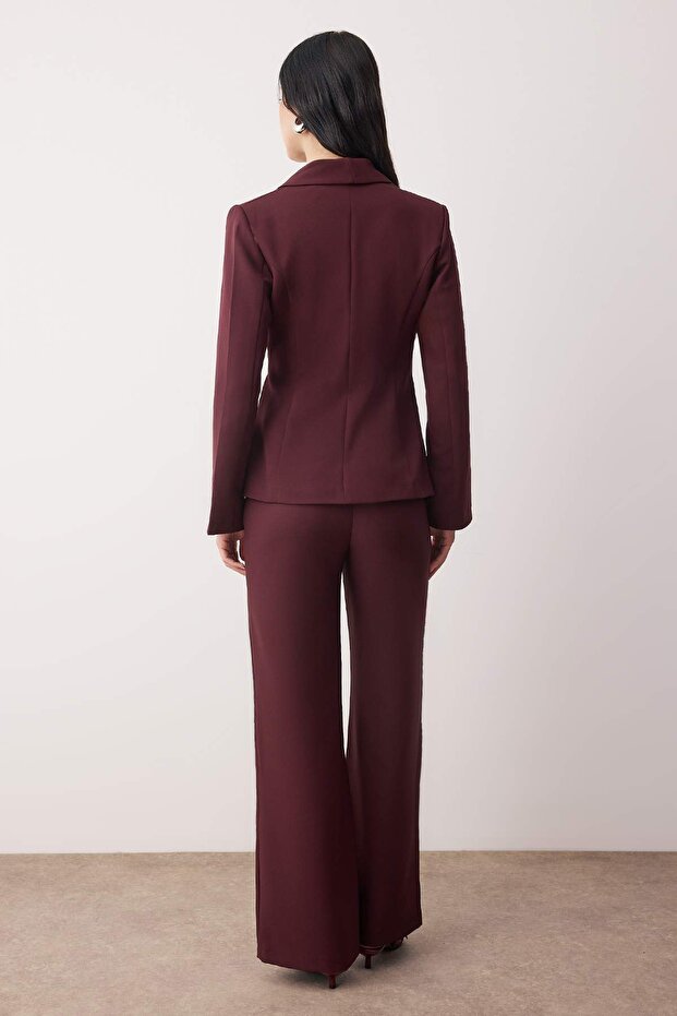 Plum Double-Breasted Blazer Set