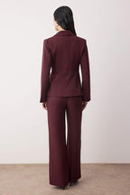 Plum Double-Breasted Blazer Set