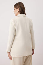 Off-white, tie-and-collar detailed woven jacket