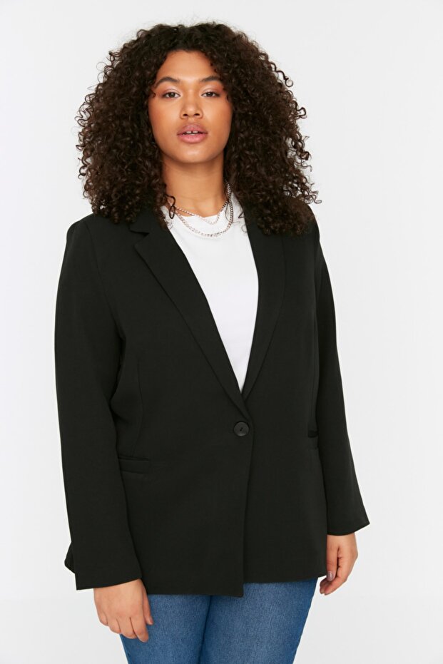 Black Blazer with Leopard Print Lining