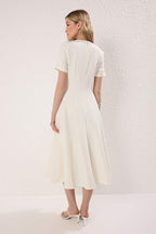 Lined Midi Woven Dress