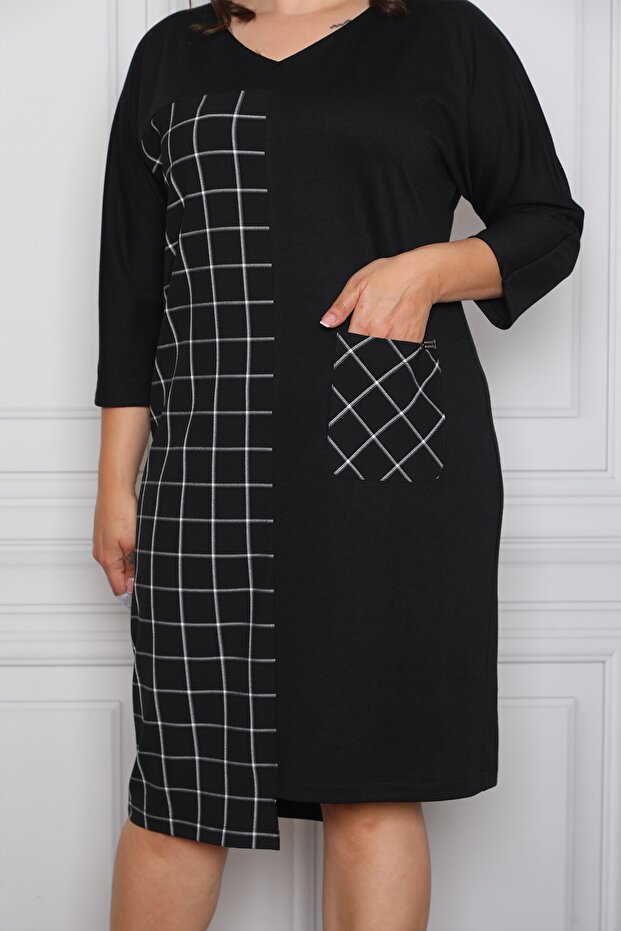 Striped Detail Plain Dress