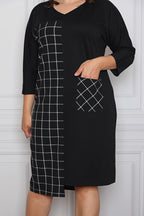 Striped Detail Plain Dress