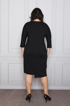 Striped Detail Plain Dress