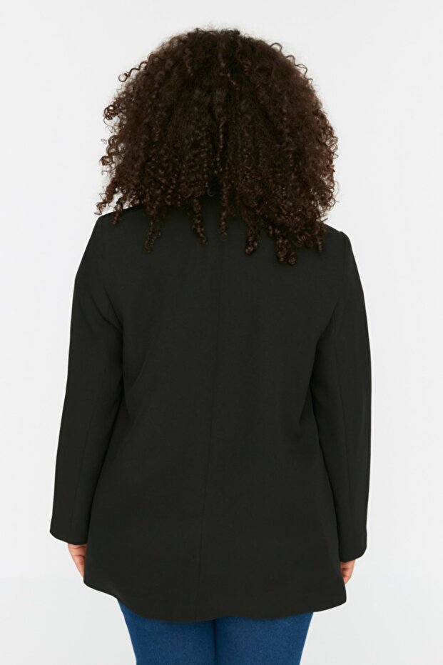 Black Blazer with Leopard Print Lining