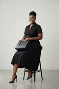 Black Belted Midi Dress