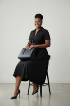 Black Belted Midi Dress