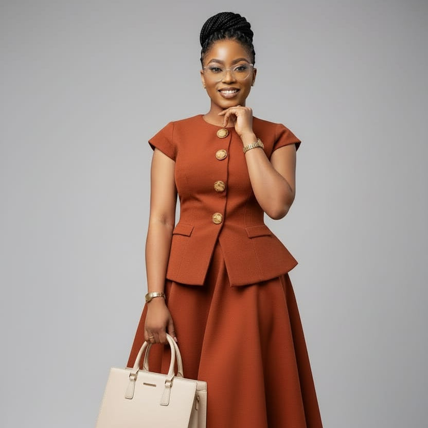 The Rust Peplum Co-ord Set